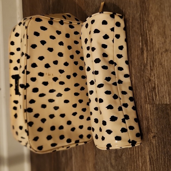 Kate Spade Cream and Black Polka - Dot Cosmetic Case 2 piece set - Picture 4 of 11